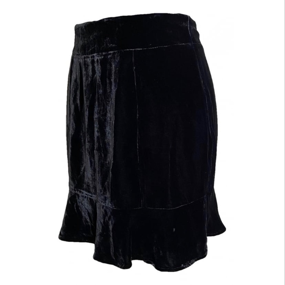 For Love & Lemons Black Collette Velvet Mini Skirt XS
